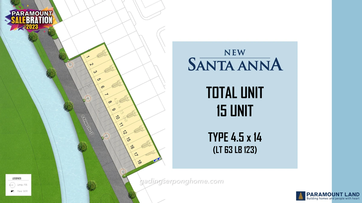 Siteplan Ruko New Santa Anna Paramount Land