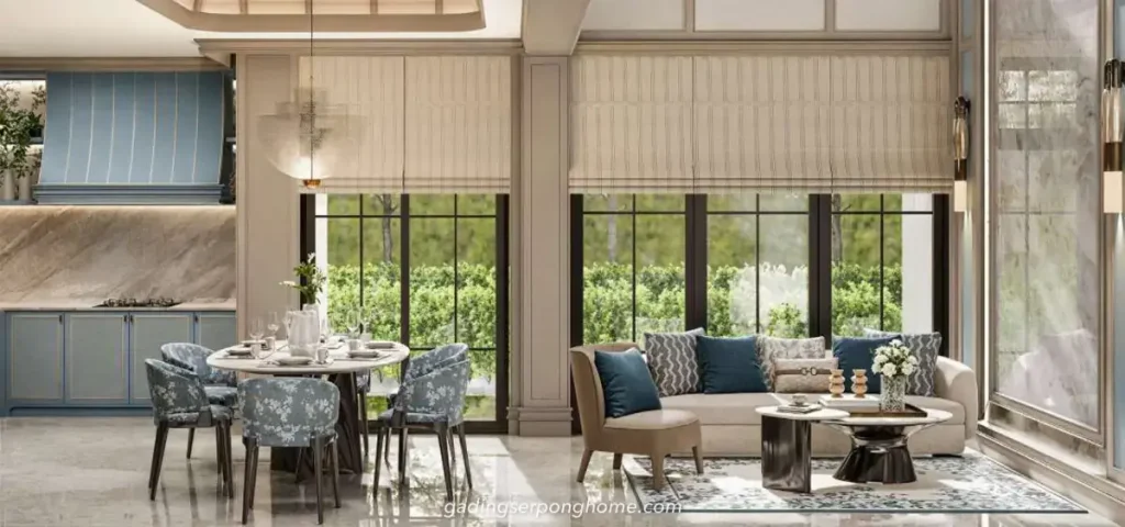 Desain Living Dining Room - Rumah Bellefont East Summarecon Serpong Tipe 8