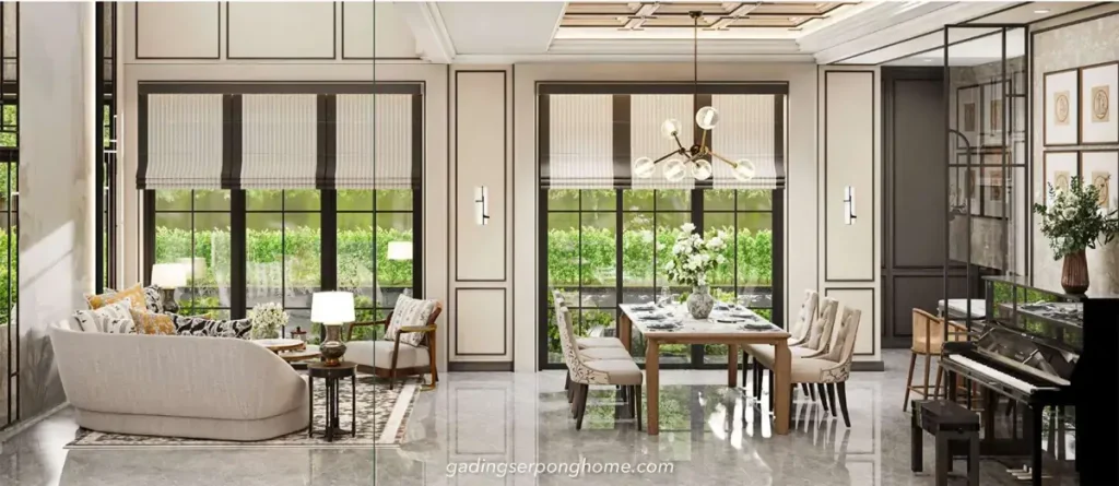 Desain Living Room - Rumah Bellefont East Summarecon Serpong Tipe 10