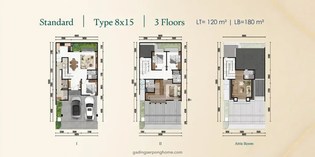 Denah Altadena Residences GS T8x15 Std