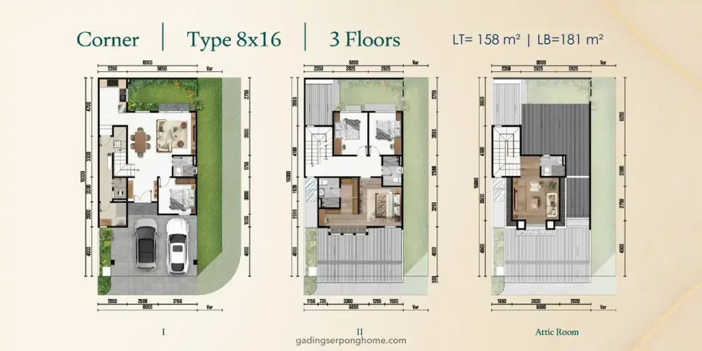 Denah Altadena Residences GS T8x16 Sudut
