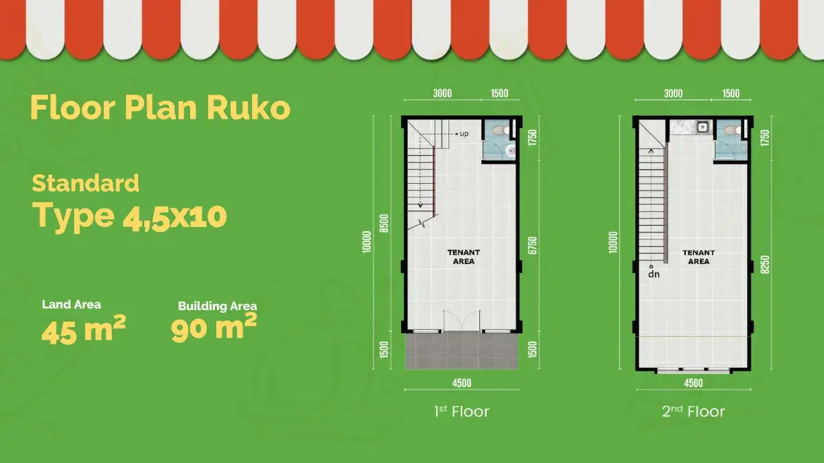 Denah Ruko Maggiore Fresh Market Paramount Serpong 4.5x10