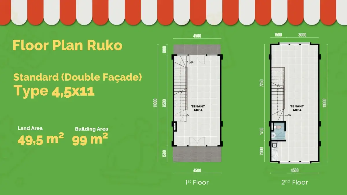 Denah Ruko Maggiore Fresh Market Paramount Serpong 4.5x11
