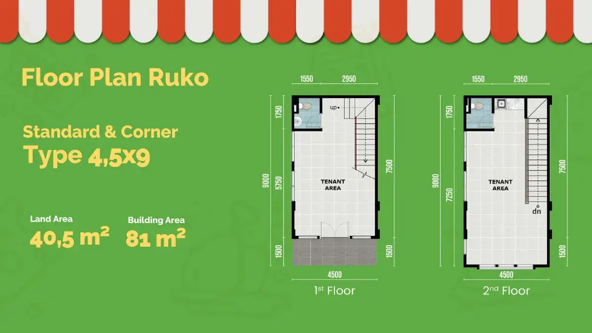 Denah Ruko Maggiore Fresh Market Paramount Serpong 4.5x9