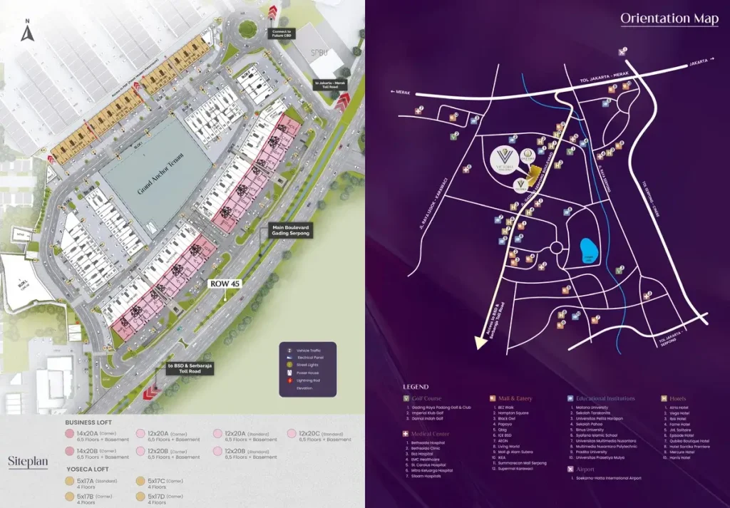 Sitemap Lokasi Victoria Central District Paramount Serpong